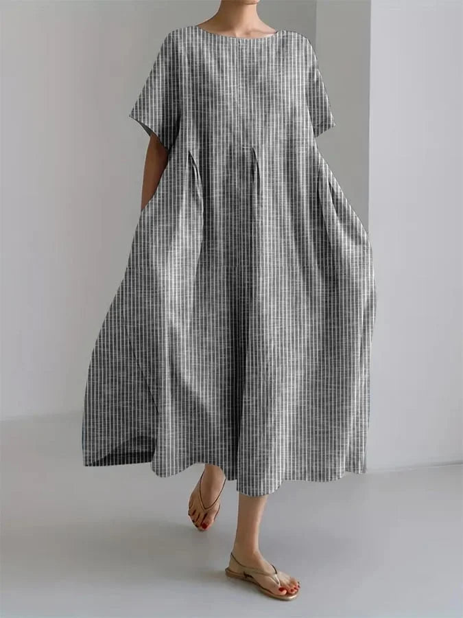 BIANCA | Abito Lungo Casual dal Taglio Comodo e Stile Retrò per Ogni Giorno