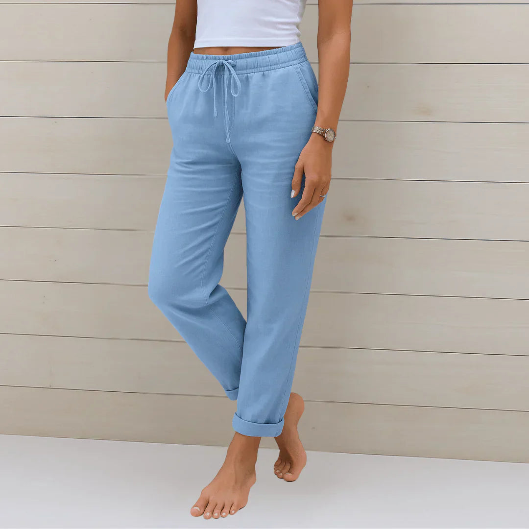 VITTORIA COMO | PANTALONE IN LINO MISTO DA DONNA