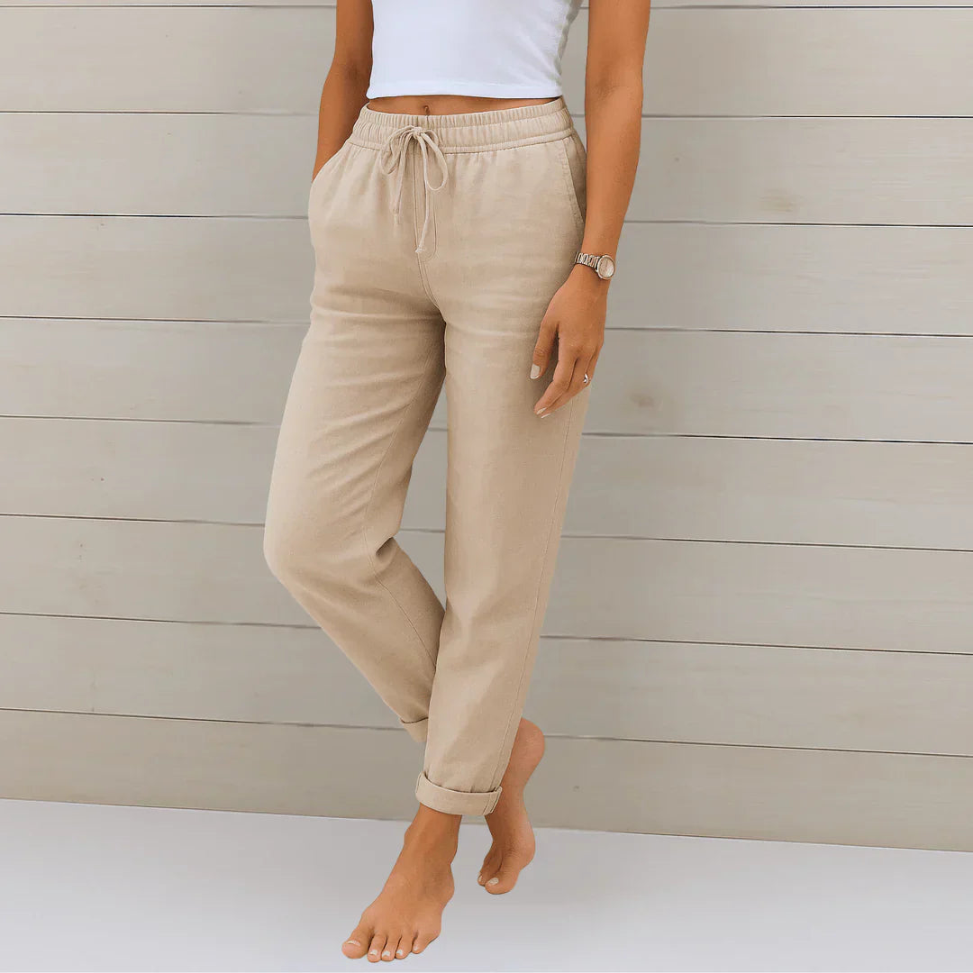 VITTORIA COMO | PANTALONE IN LINO MISTO DA DONNA
