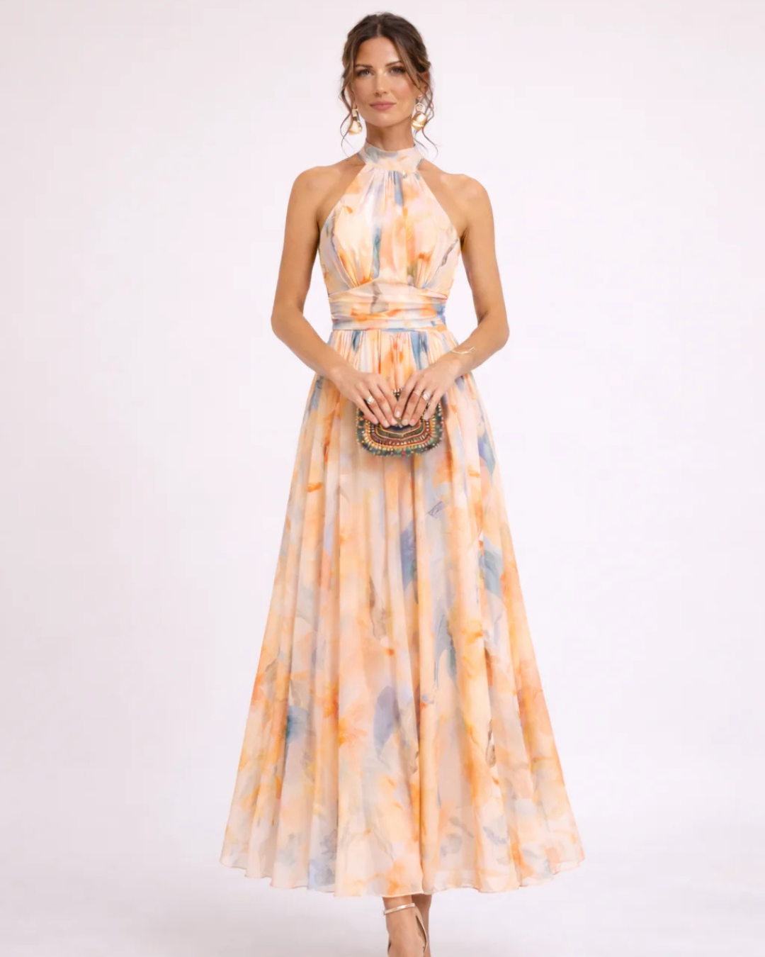 VITTORIA COMO | ABITO MAXI ELEGANTE CON COLLO HALTER PER DONNA