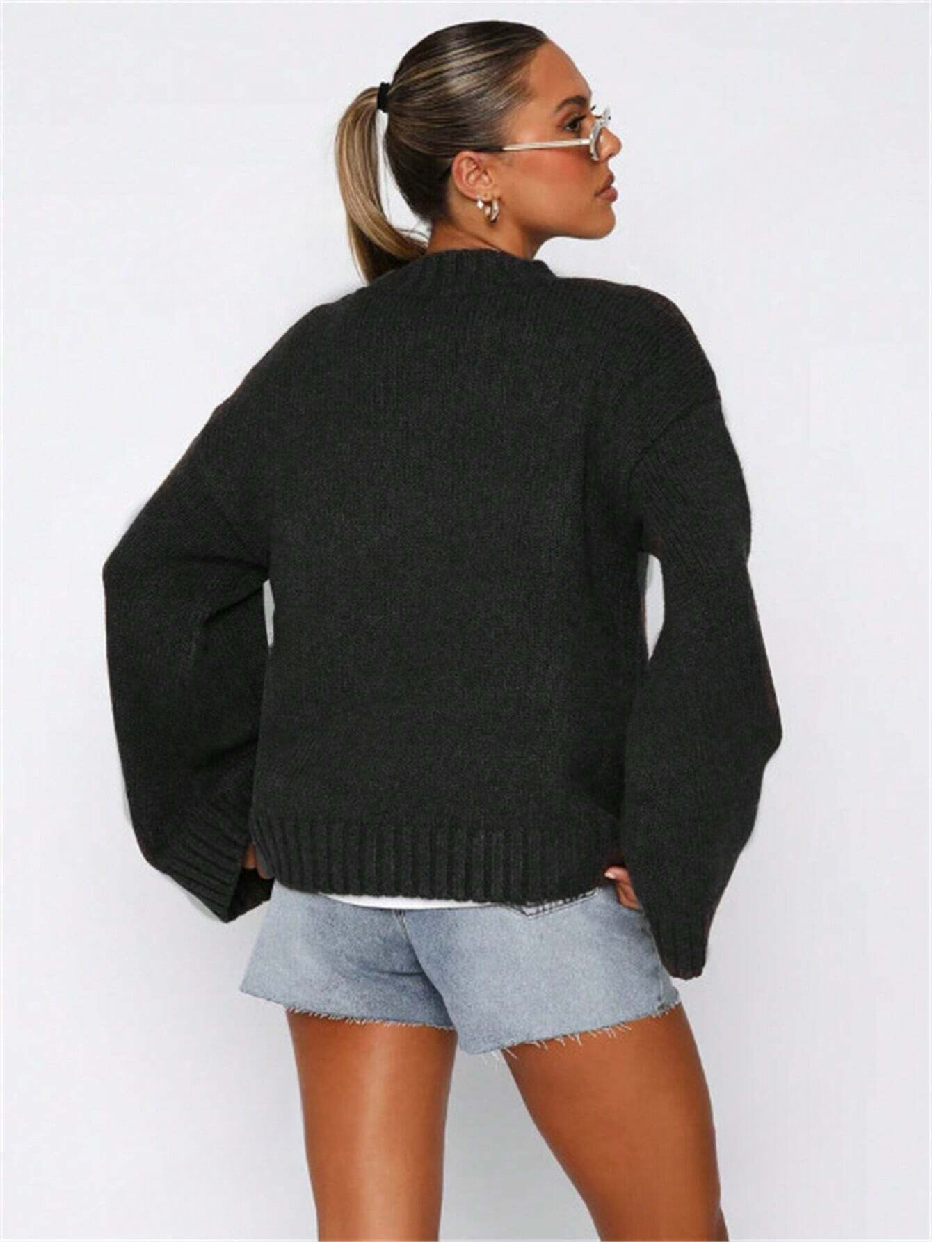 Maglione a Maniche Lunghe in Maglia