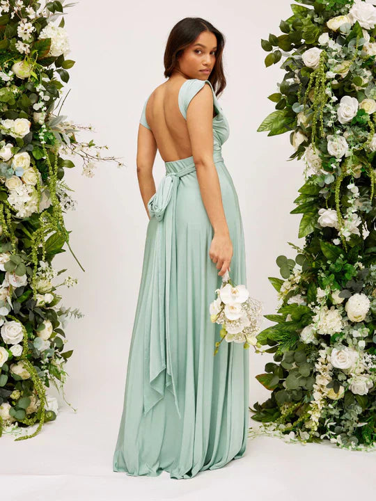 Nicole – Maxi Abito Con Incrocio Sulla Schiena
