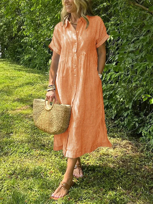 Angela – Vestito midi a camicia con bottoni