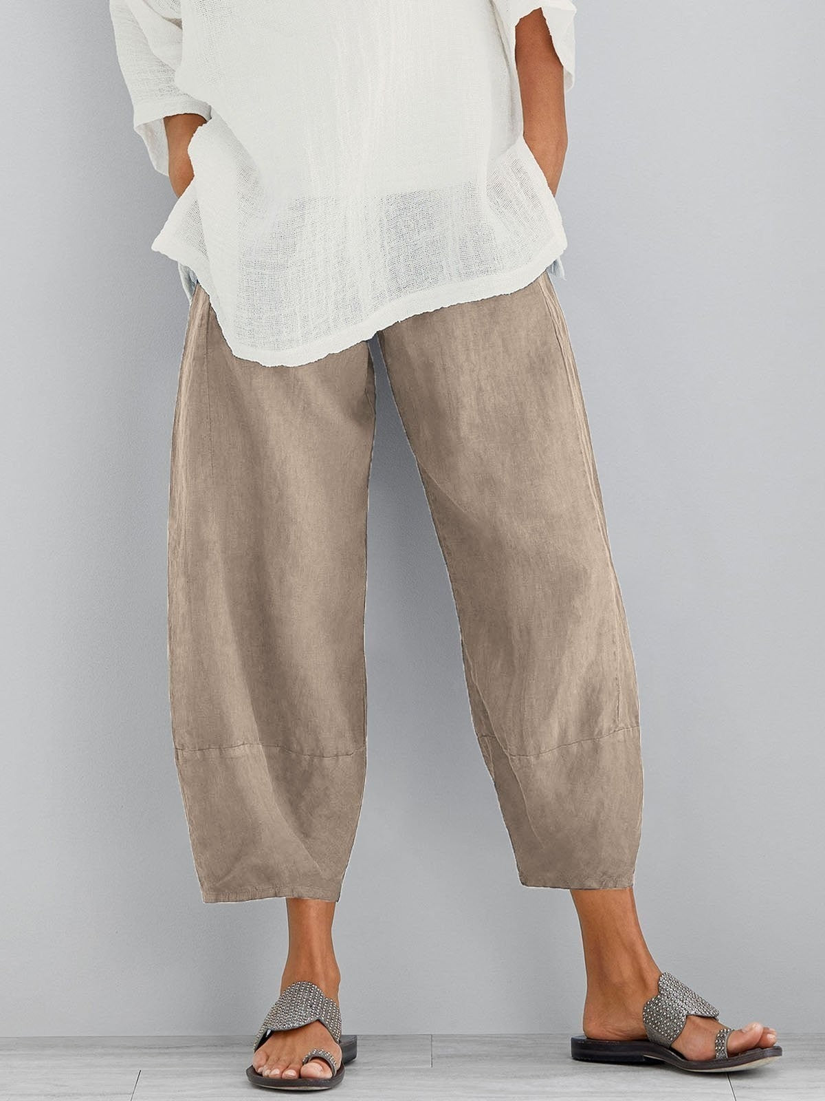 VITTORIA COMO | PANTALONI CROP IN COTONE DA DONNA