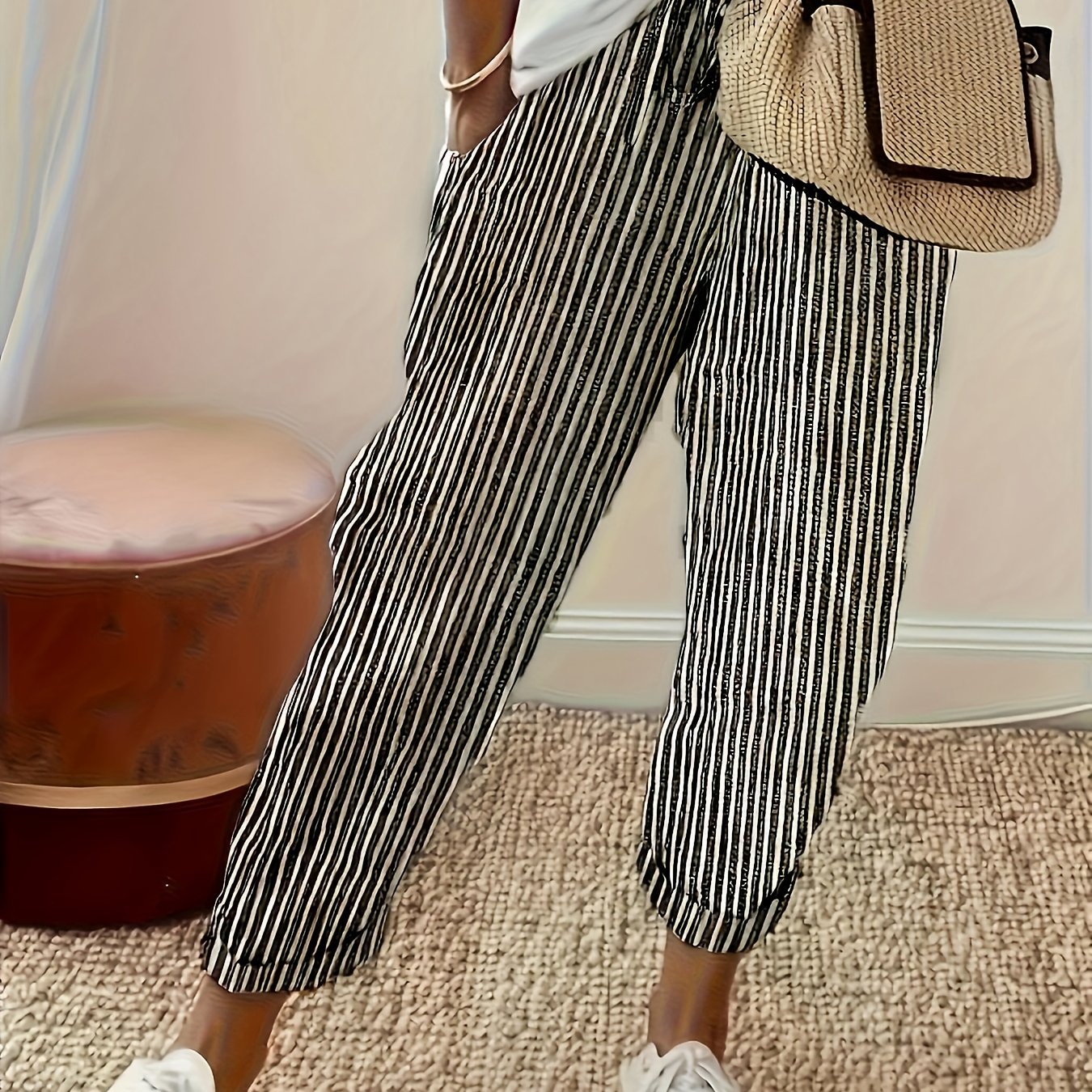 VITTORIA COMO | PANTALONI LARGHI A RIGHE DA DONNA
