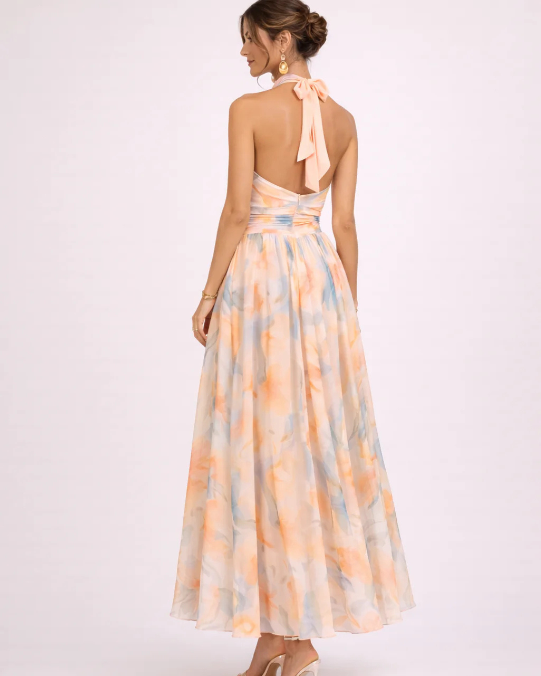 VITTORIA COMO | ABITO MAXI ELEGANTE CON COLLO HALTER PER DONNA
