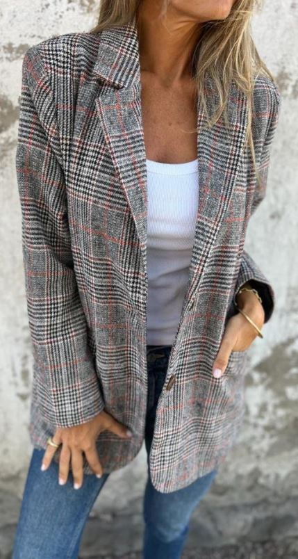 Elaina - Elegante Blazer Invernale a Quadri