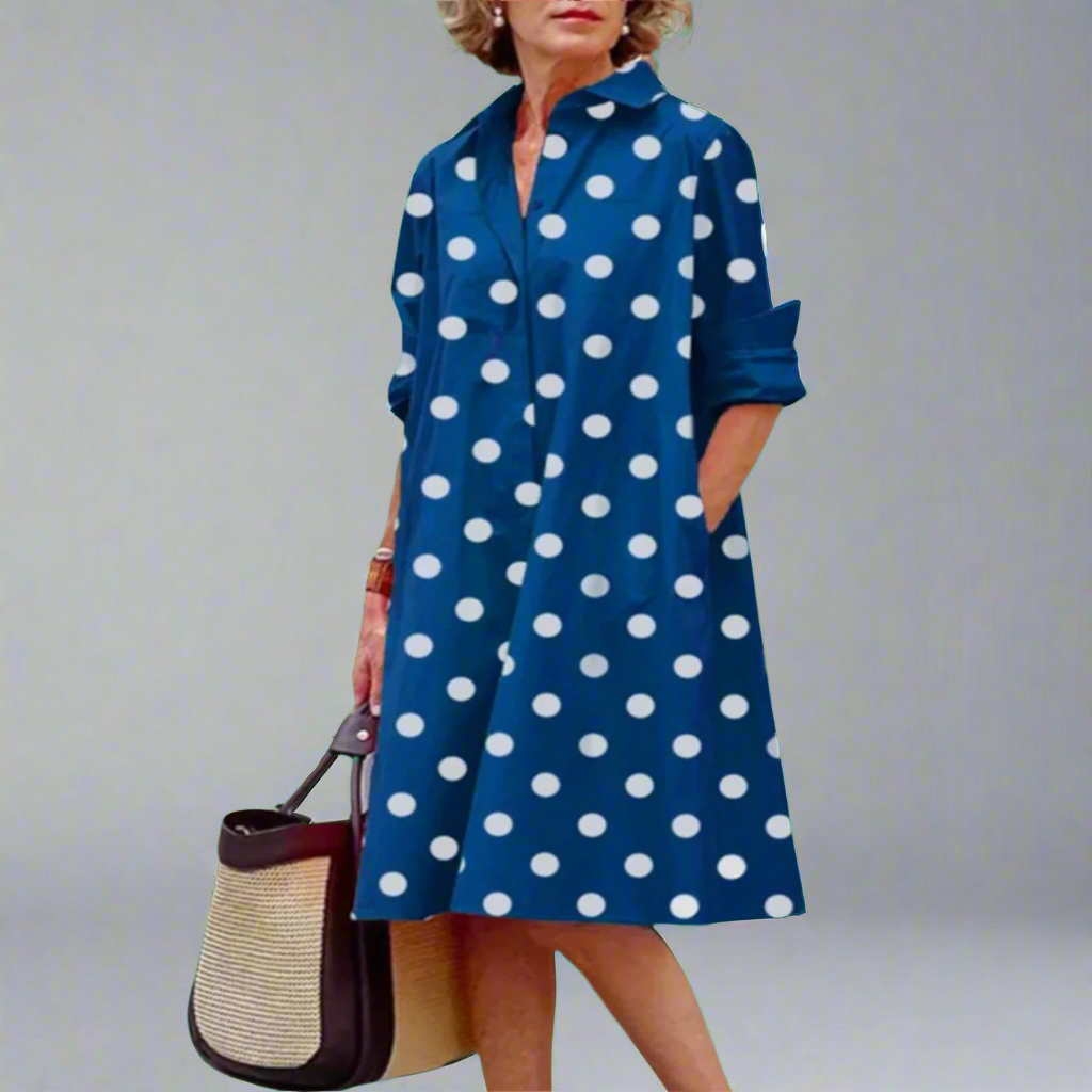 Hartley - Comodo vestito casual con stampa a pois