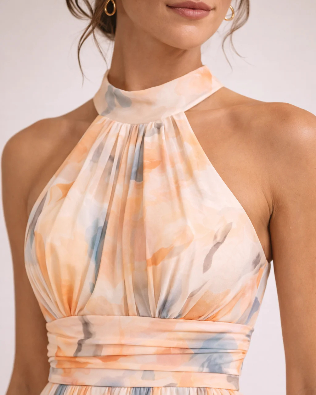 VITTORIA COMO | ABITO MAXI ELEGANTE CON COLLO HALTER PER DONNA
