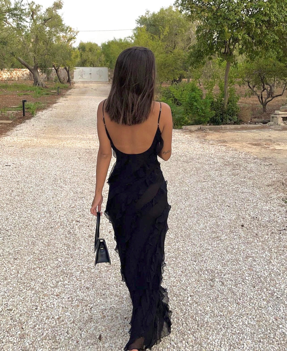 Zara – Abito lungo con volant a balze