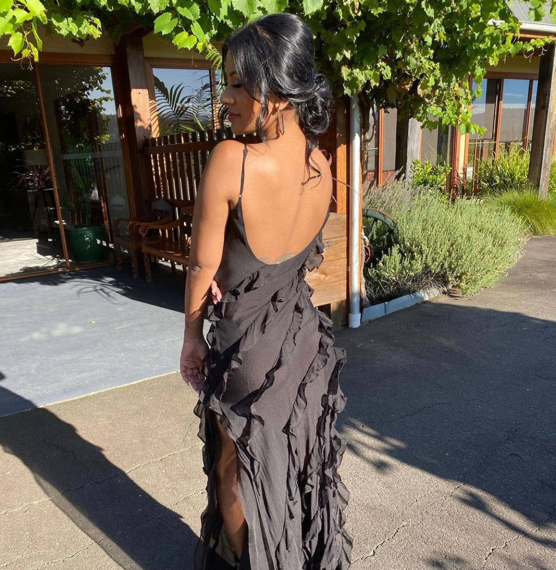 Zara – Abito lungo con volant a balze