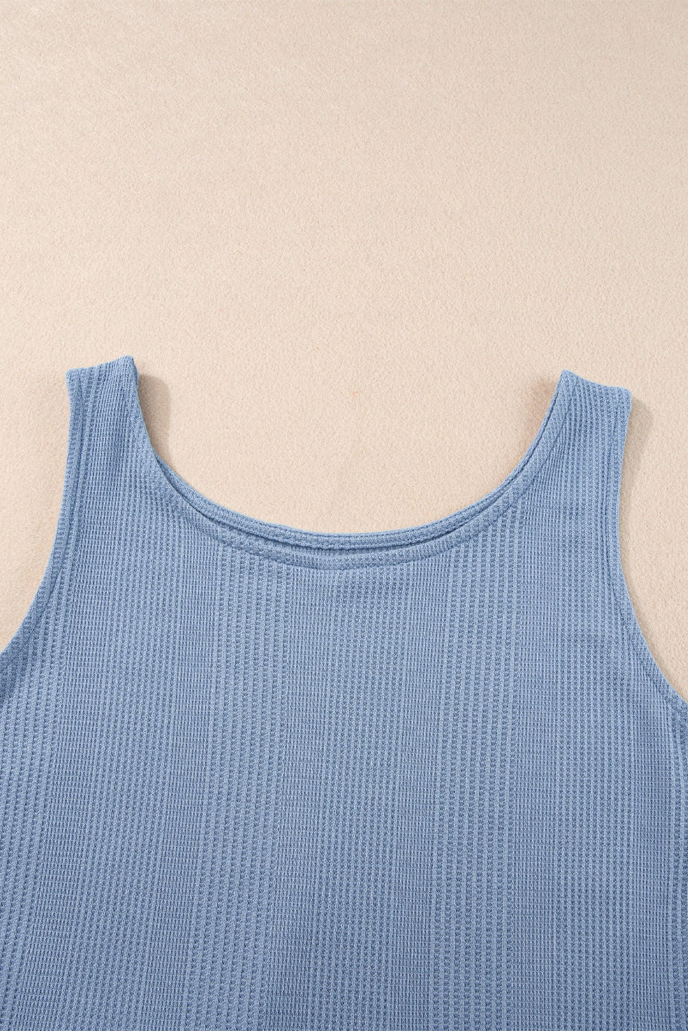Amelia - Top a Costine con Volant e Pantaloni Blu