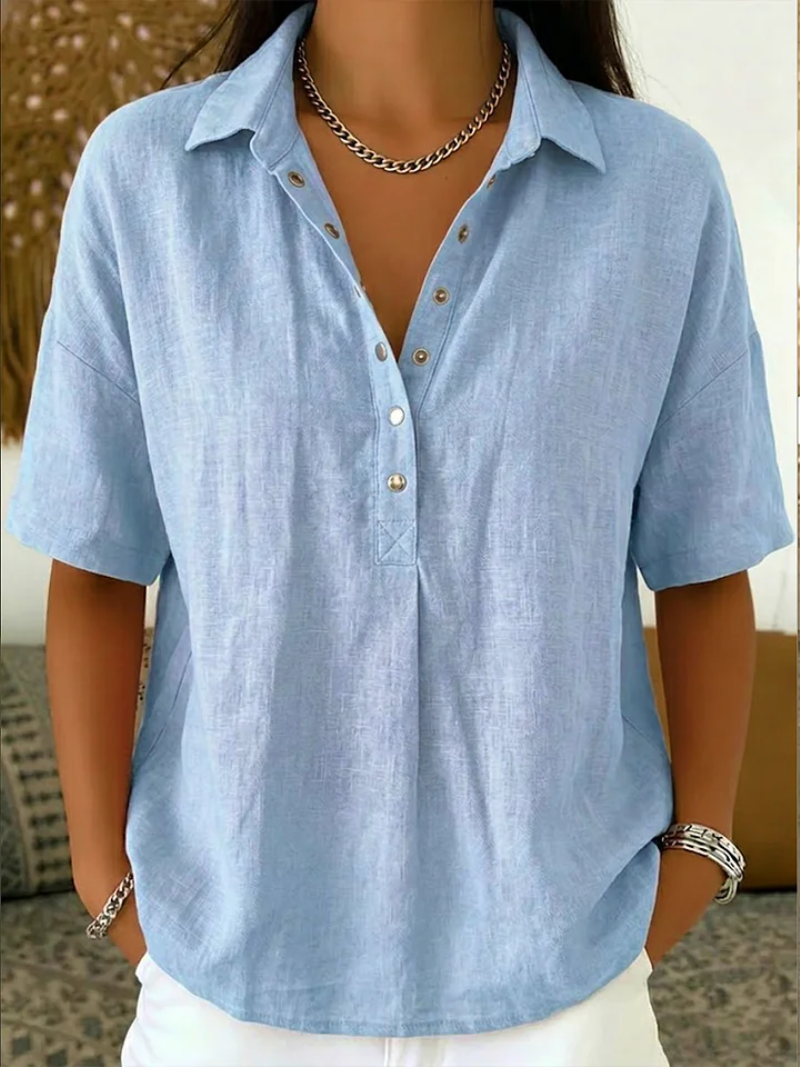 VITTORIA COMO | BLUSA CLASSICA CON SCOLLO A V DA DONNA