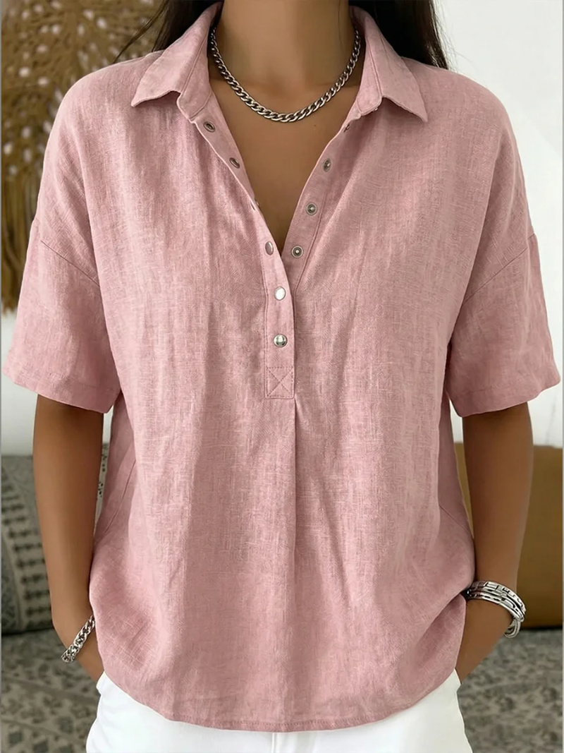 VITTORIA COMO | BLUSA CON BOTTONI E SCOLLO A V DA DONNA