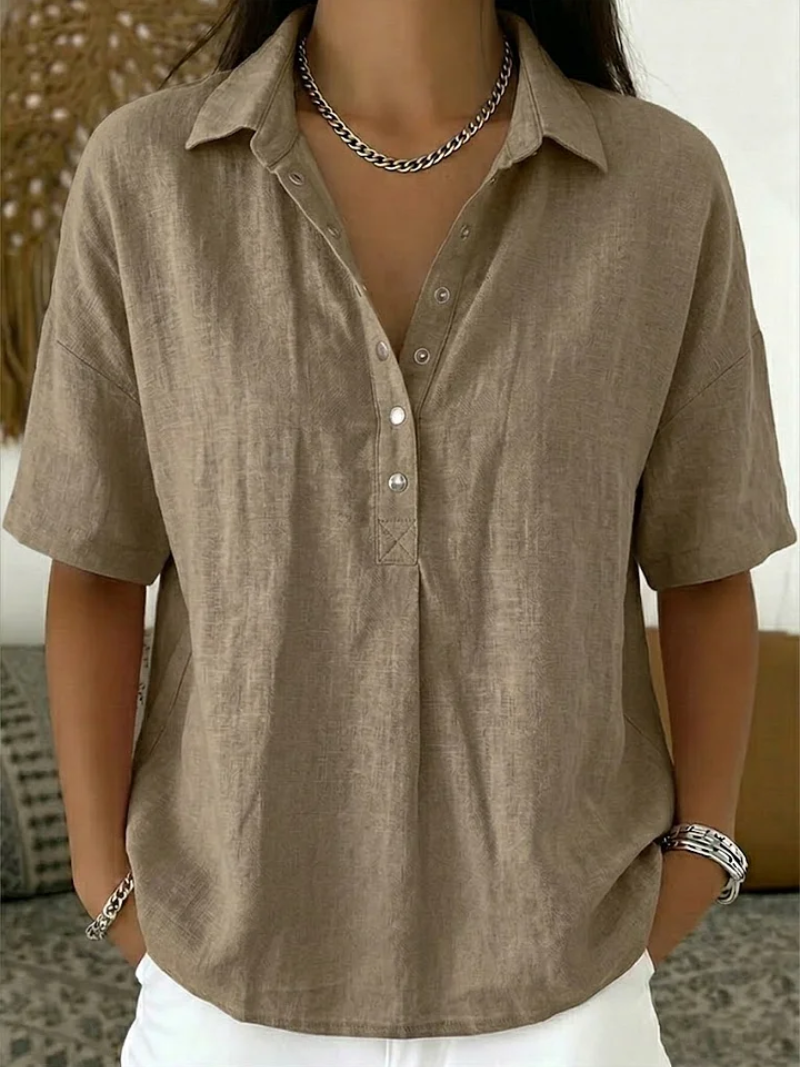 VITTORIA COMO | BLUSA CLASSICA CON SCOLLO A V DA DONNA