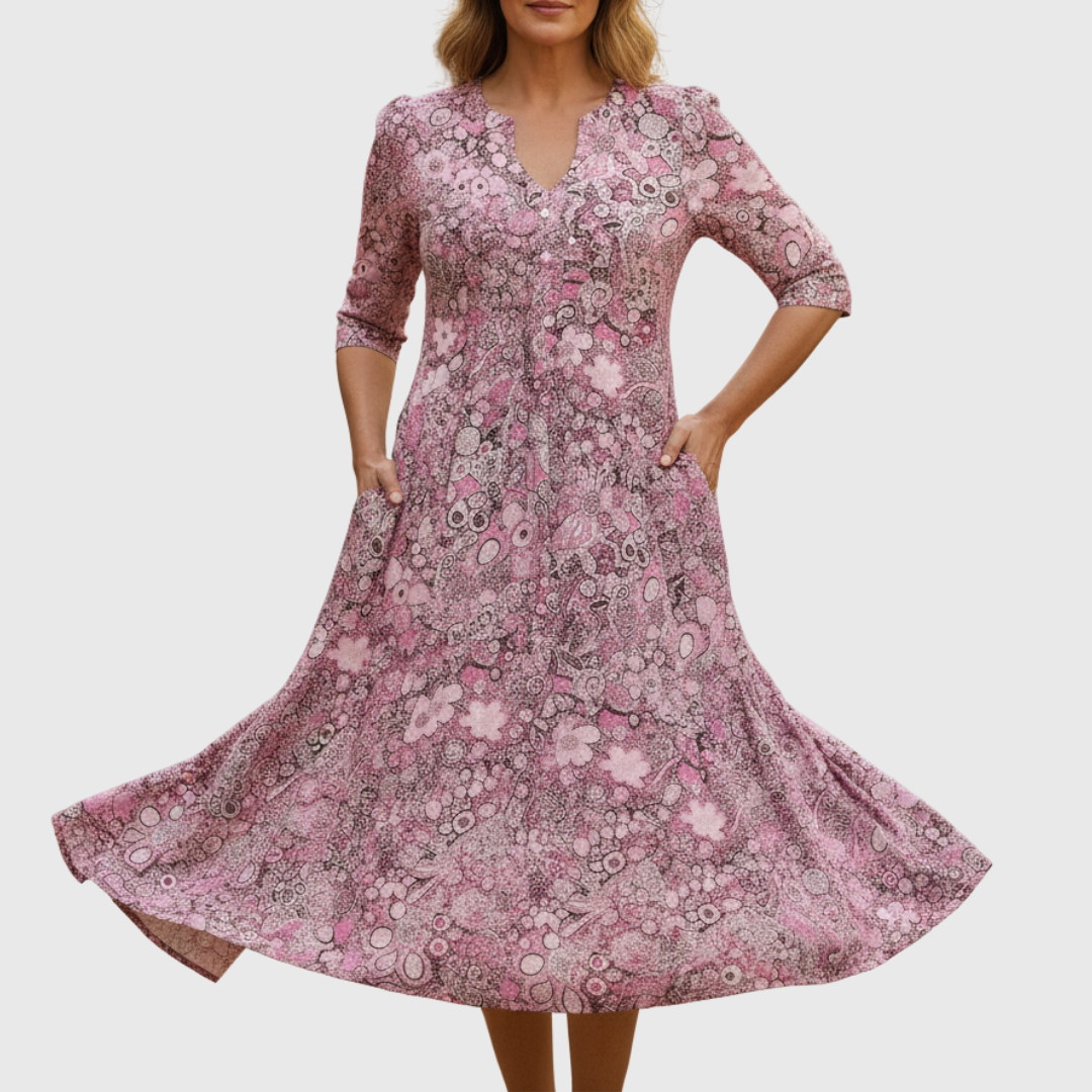 VITTORIA COMO | ABITO MIDI CON SCOLLO A V PER DONNA