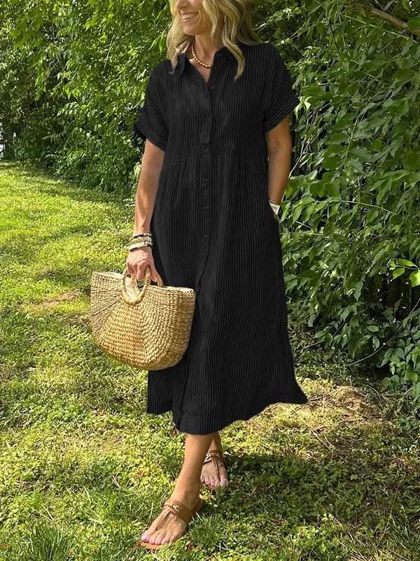 Angela – Vestito midi a camicia con bottoni