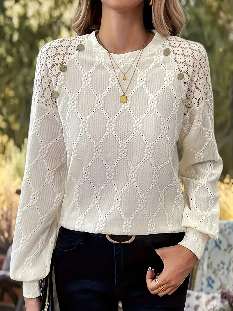 VITTORIA COMO | BLUSA INTRECCIATA CON COLLO TONDO DA DONNA