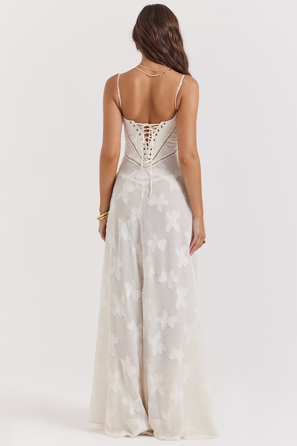 Berenice – Abito lungo in tulle con applicazioni trasparenti