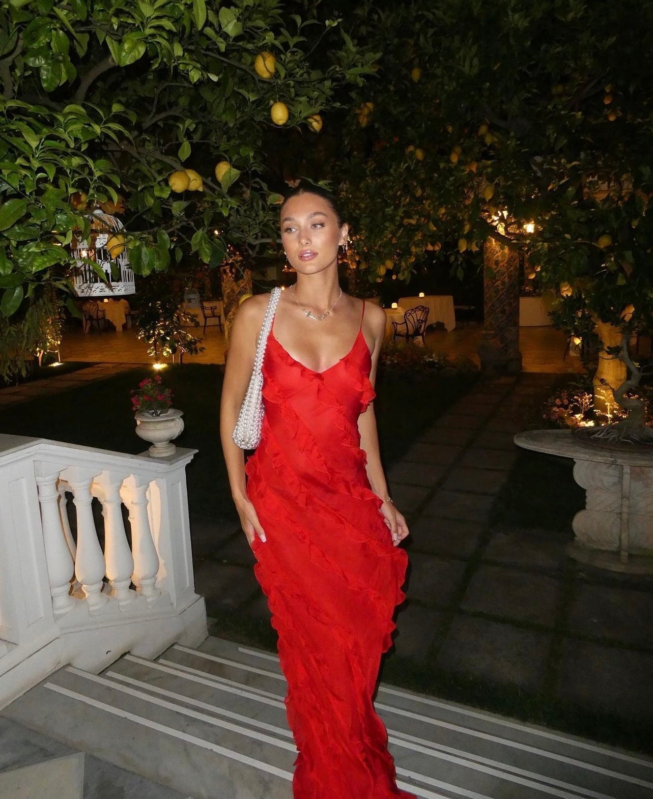 Zara – Abito lungo con volant a balze