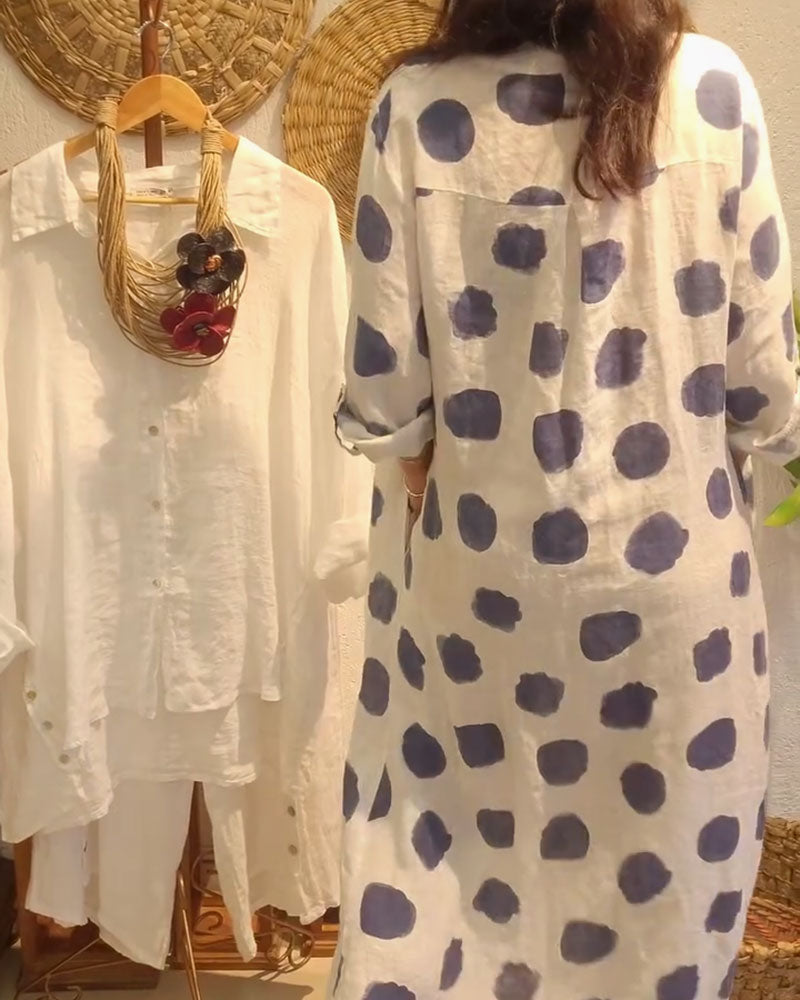 Alyssa™ - Polka Dot Long Sleeve Dress
