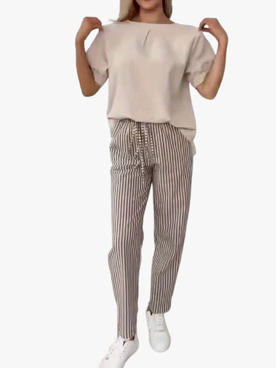 VITTORIA COMO | PANTALONI LARGHI A RIGHE DA DONNA