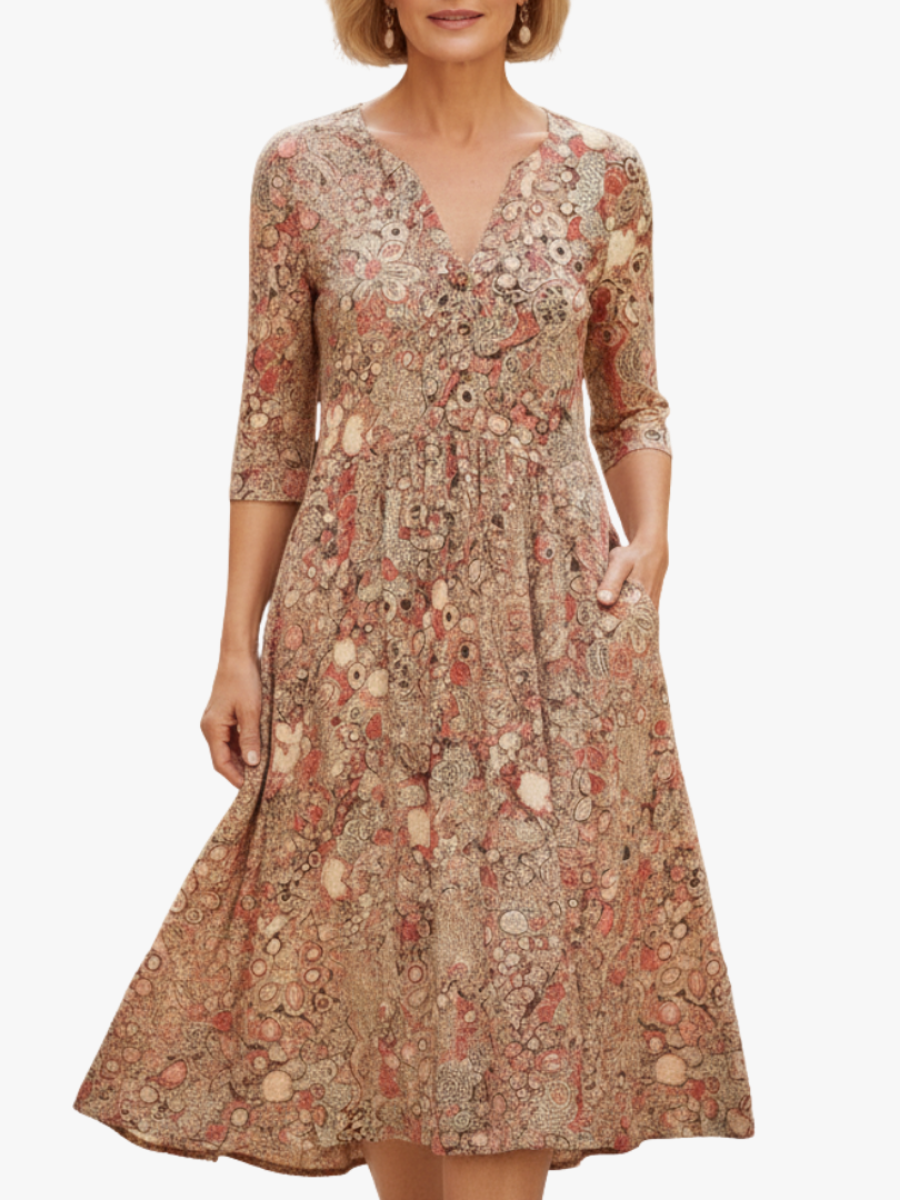 VITTORIA COMO | ABITO MIDI CON SCOLLO A V PER DONNA
