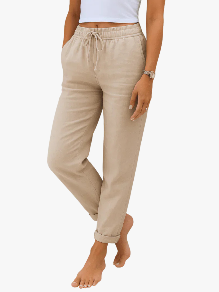 VITTORIA COMO | PANTALONE IN LINO MISTO DA DONNA