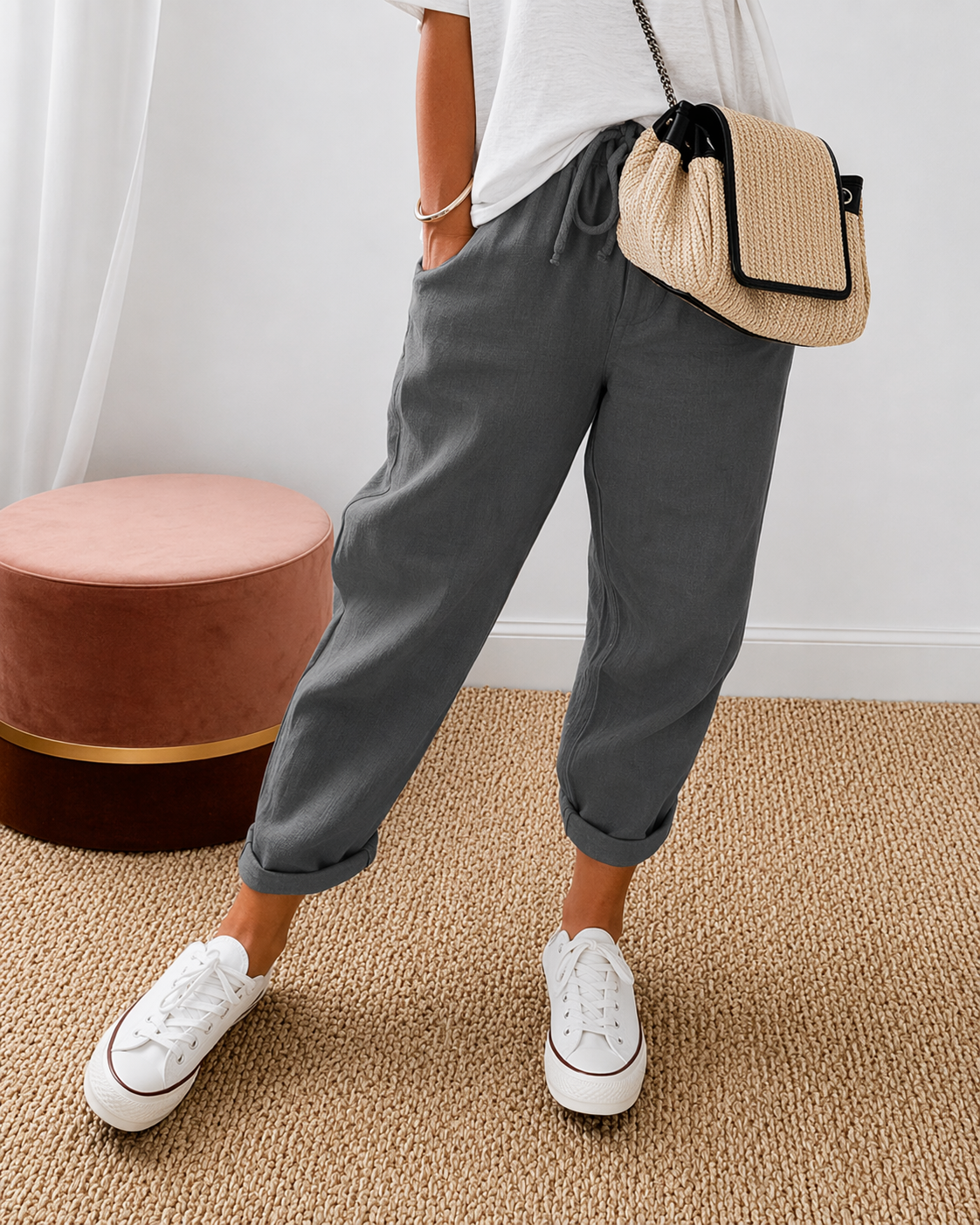 VITTORIA COMO | PANTALONI IN LINO RILASSATI DA DONNA