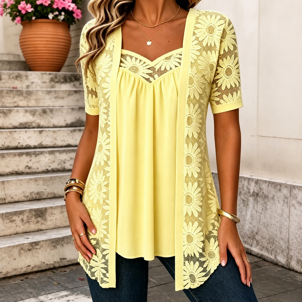 VITTORIA COMO | BLUSA IN PIZZO DA DONNA