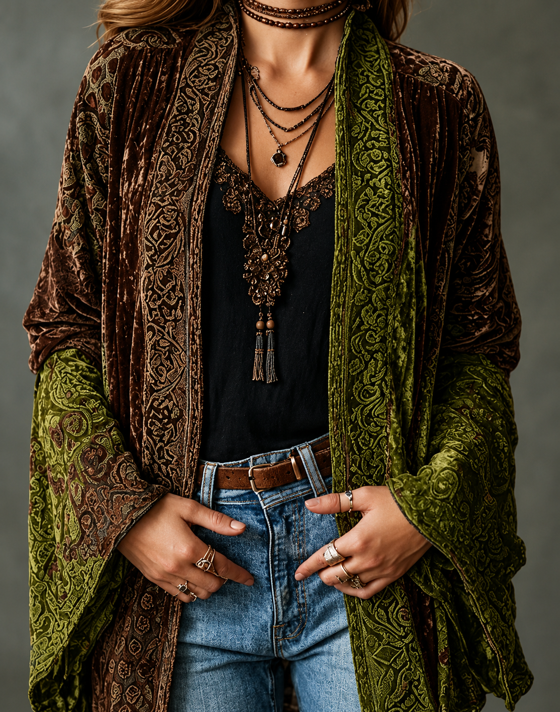 VITTORIA COMO | GIACCA BOHO IN VELLUTO DA DONNA