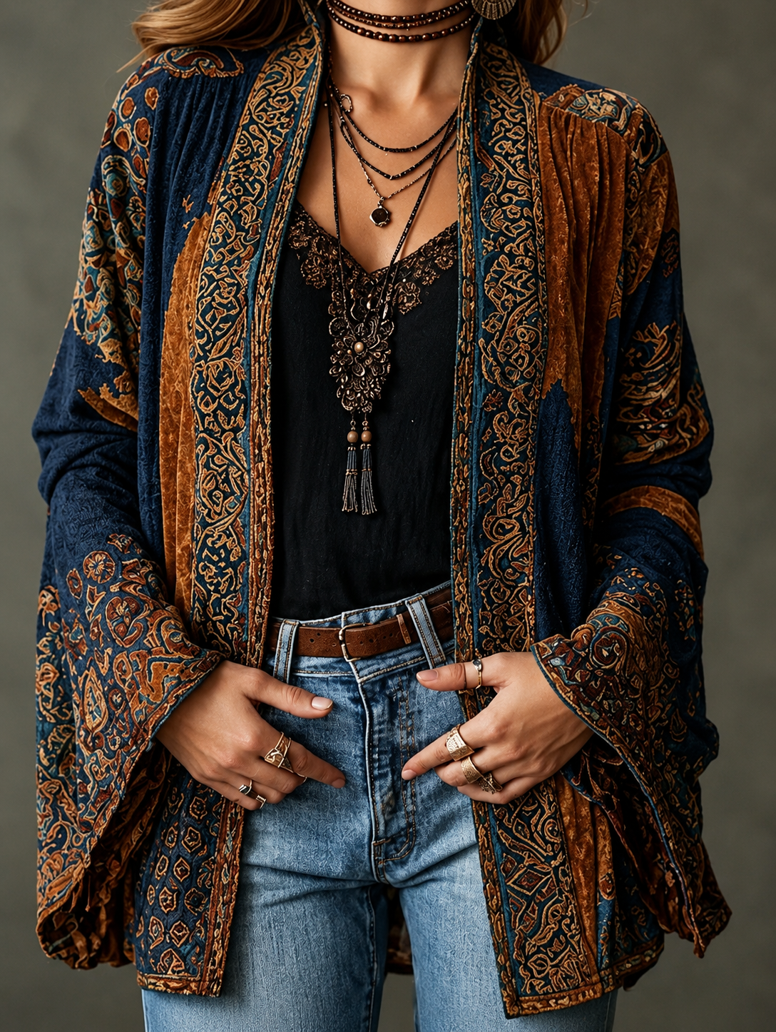 VITTORIA COMO | GIACCA BOHO IN VELLUTO DA DONNA