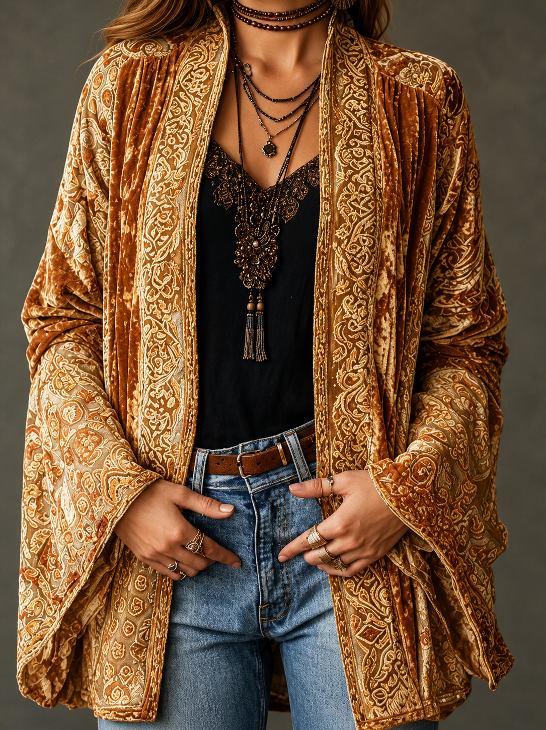 VITTORIA COMO | GIACCA BOHO IN VELLUTO DA DONNA