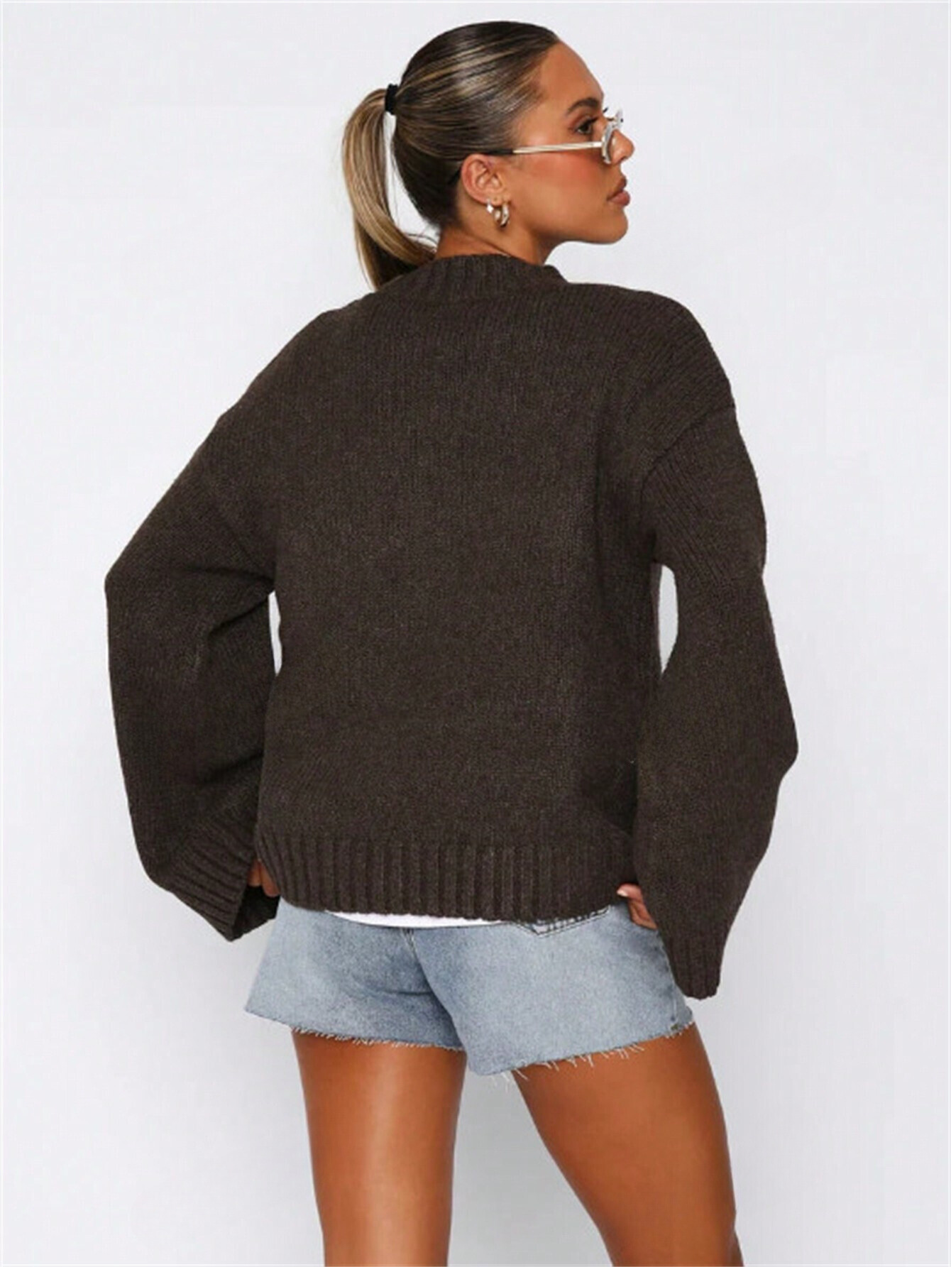 Maglione a Maniche Lunghe in Maglia