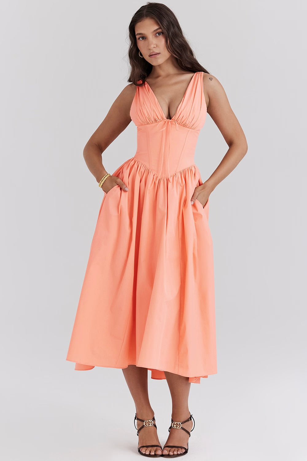 Lavinia – Vestito midi con corpetto a corsetto