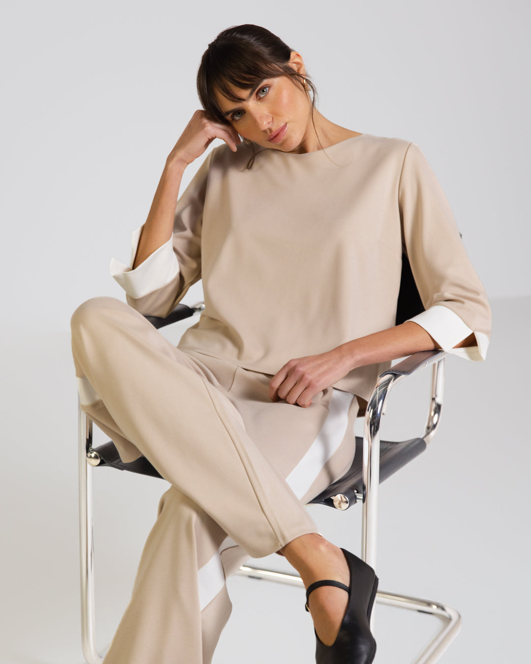 Bellamy - Top Drappeggiato Beige