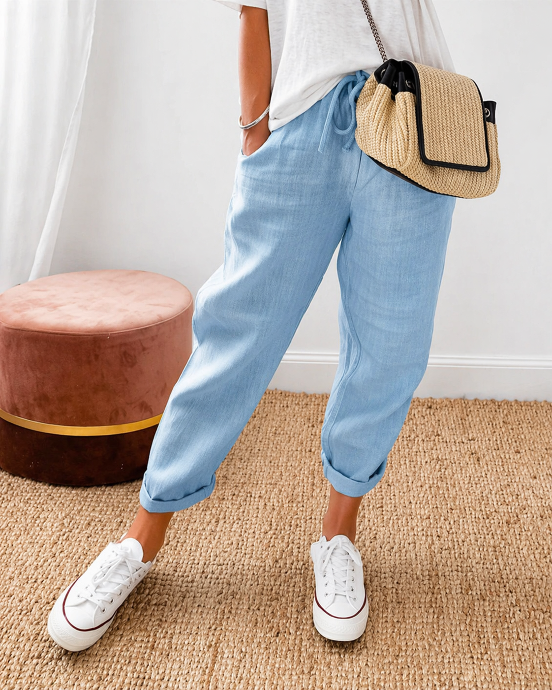 VITTORIA COMO | PANTALONI IN LINO RILASSATI DA DONNA