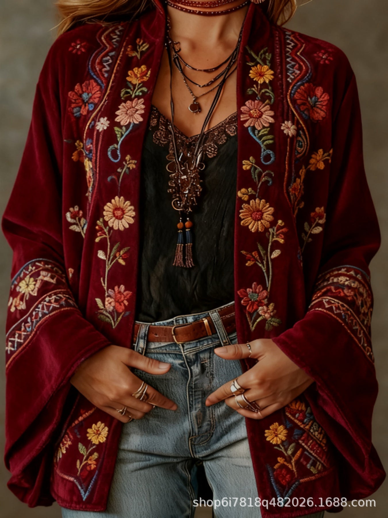 VITTORIA COMO | GIACCA BOHO IN VELLUTO DA DONNA