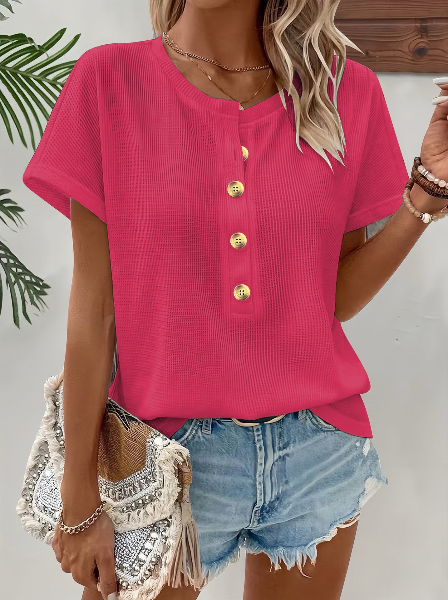 VITTORIA COMO | T-SHIRT CON SCOLLO A V DA DONNA