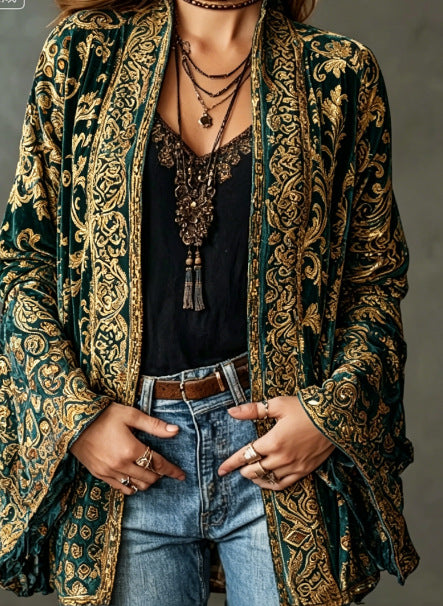 VITTORIA COMO | GIACCA BOHO IN VELLUTO DA DONNA