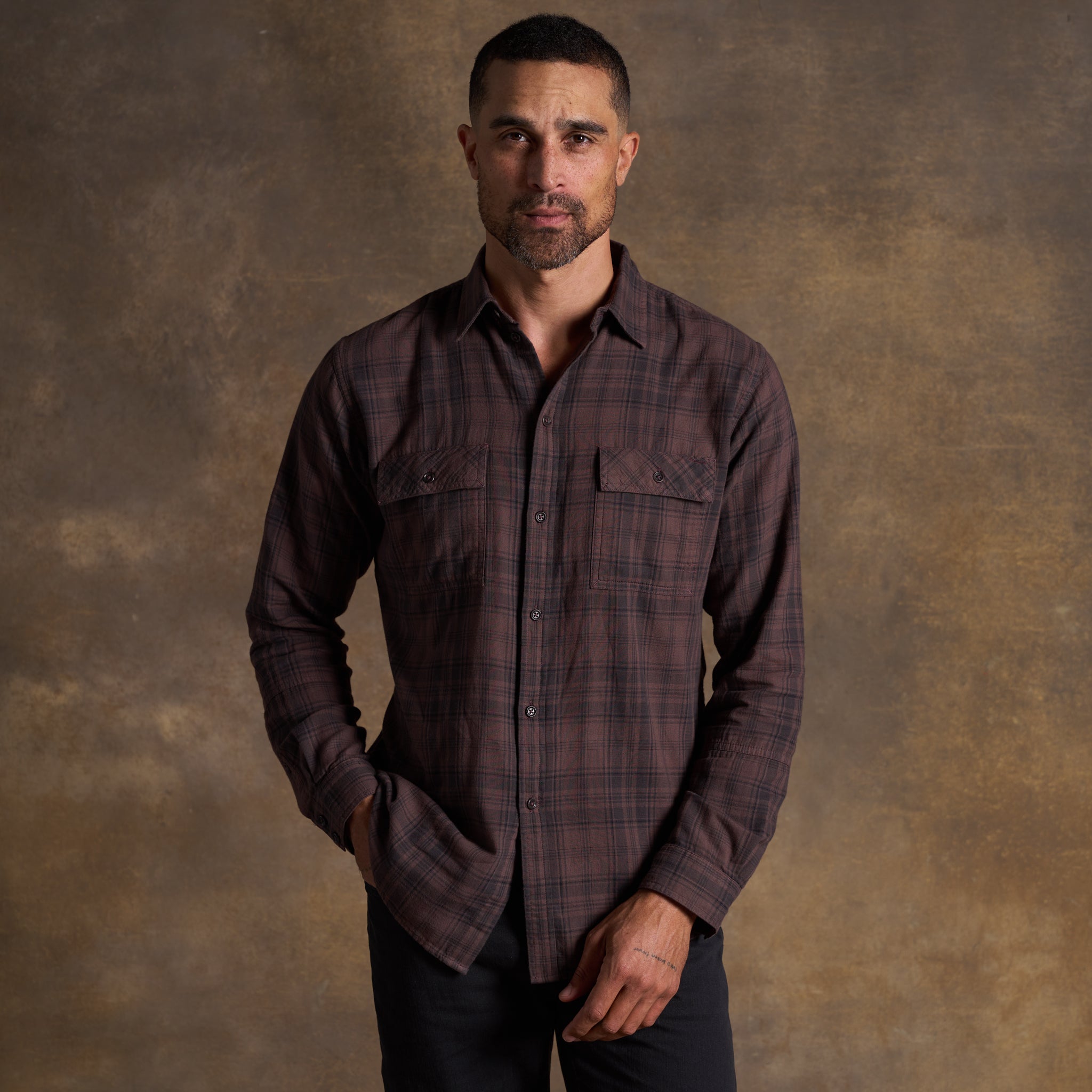 George – Camicia in garza di cotone tartan Heirloom
