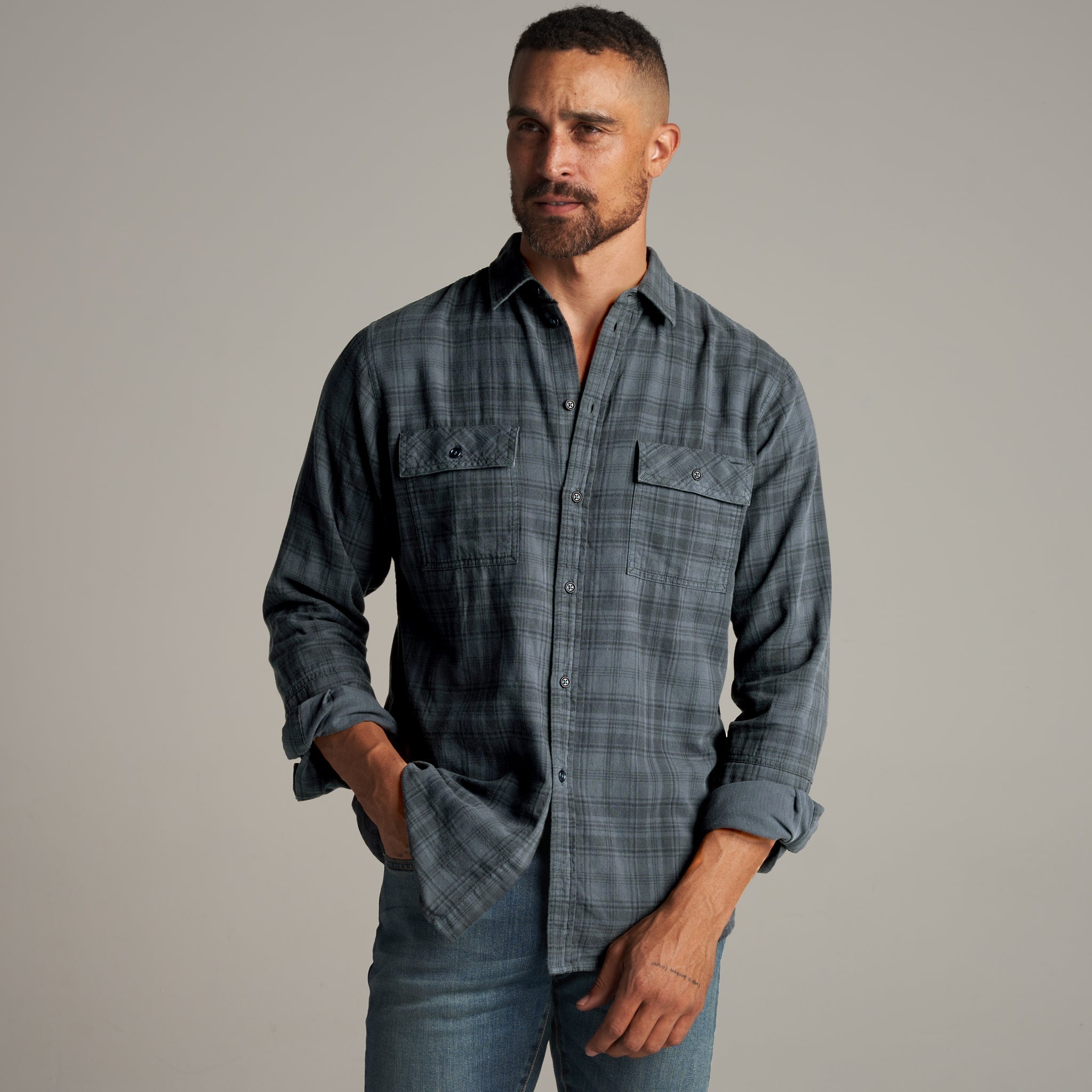 George – Camicia in garza di cotone tartan Heirloom