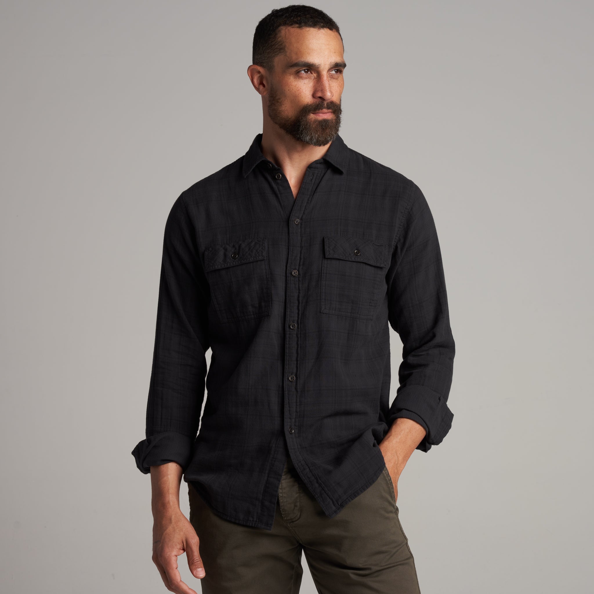 George – Camicia in garza di cotone tartan Heirloom