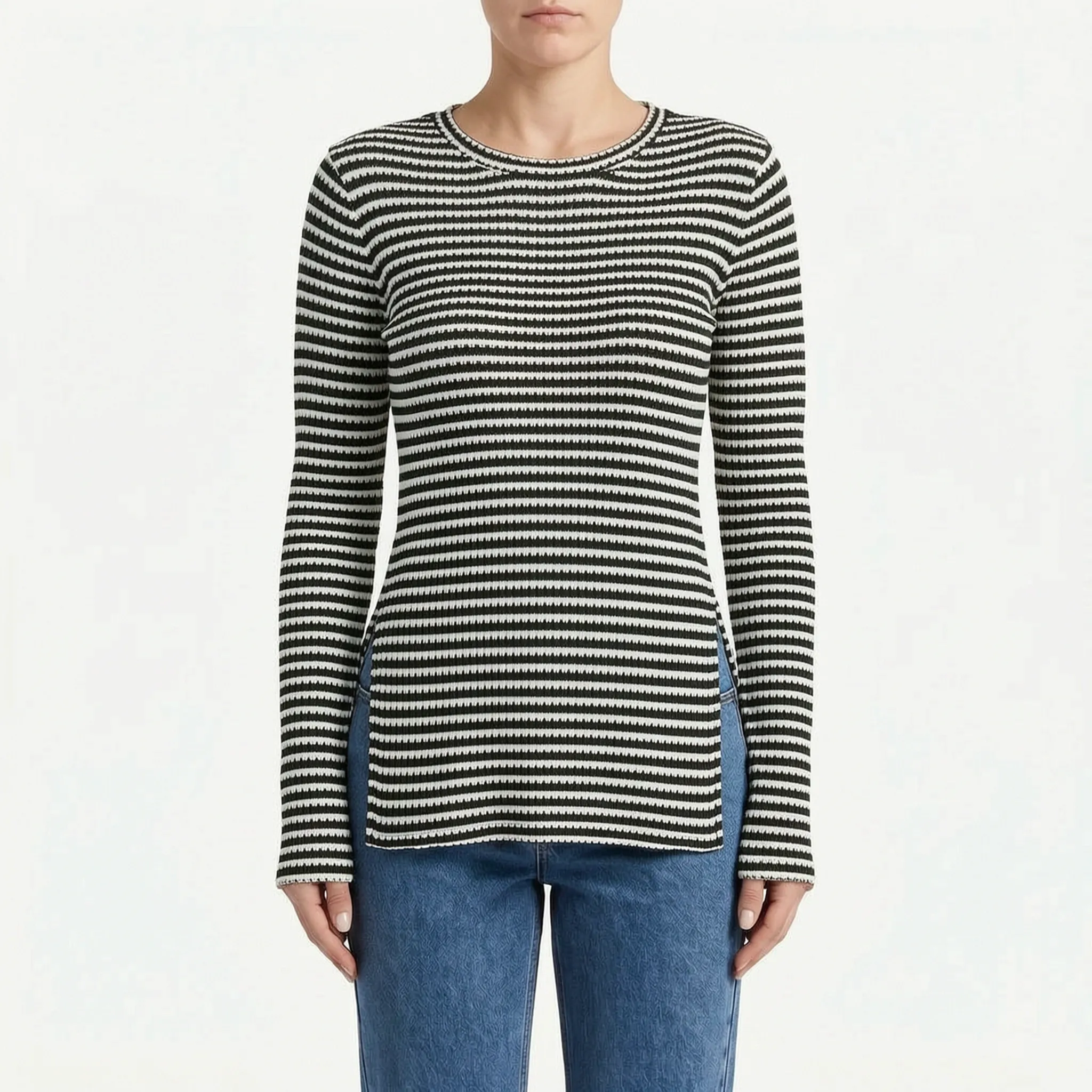 RibbedGlow - Maglia A Coste Donna Uso Quotidiano
