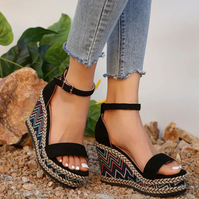 Zelina™ - Sandali con zeppa Boho