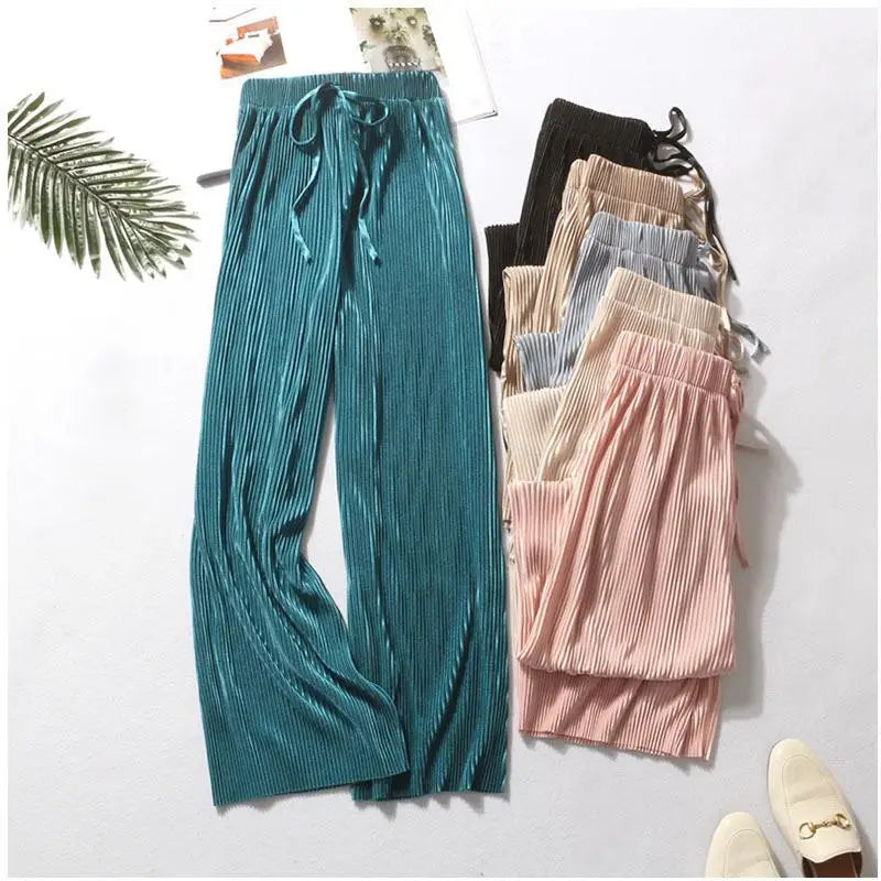 VITTORIA COMO | PANTALONI PLISSETTATI A GAMBA LARGA DA DONNA