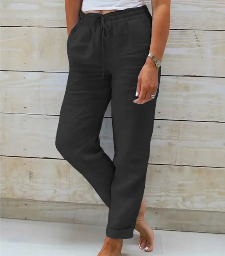 VITTORIA COMO | PANTALONI ESTIVI A VITA ALTA DA DONNA