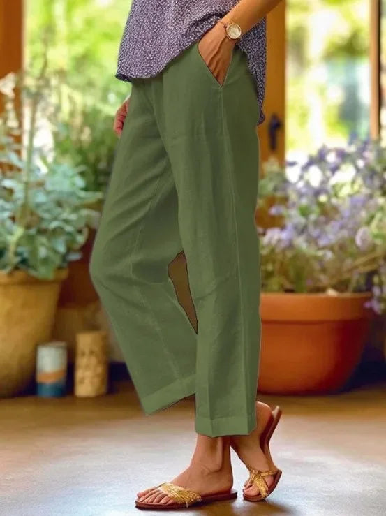 VITTORIA COMO | PANTALONE IN LINO FIT RELAXED DA DONNA
