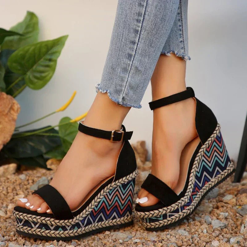 Zelina™ - Sandali con zeppa Boho
