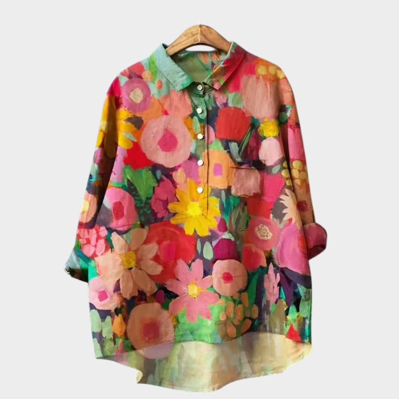 ELISABETTA | Blusa Oversize Floreale con Fascia Comoda per Giornate Spensierate